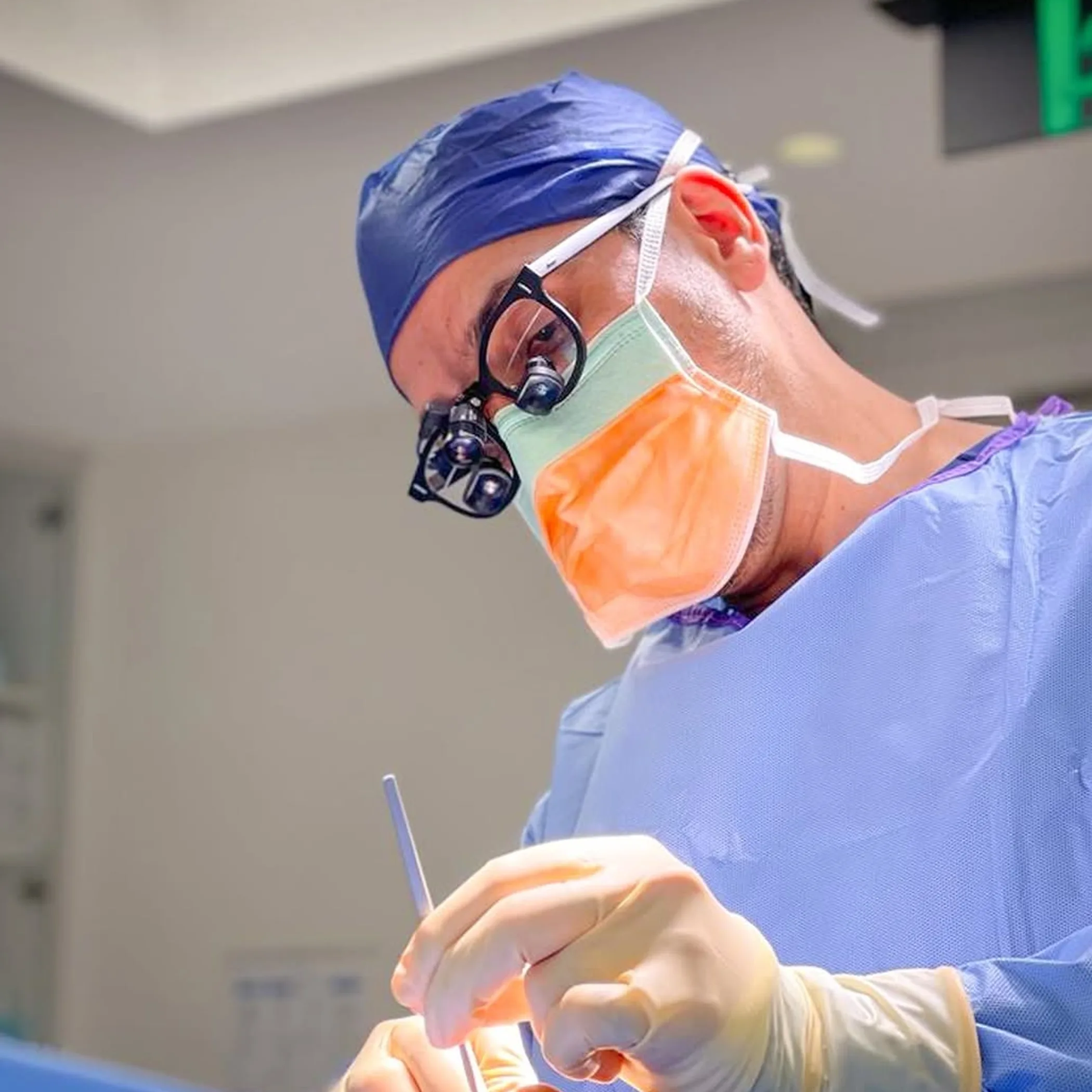 person vaping near surgical instruments