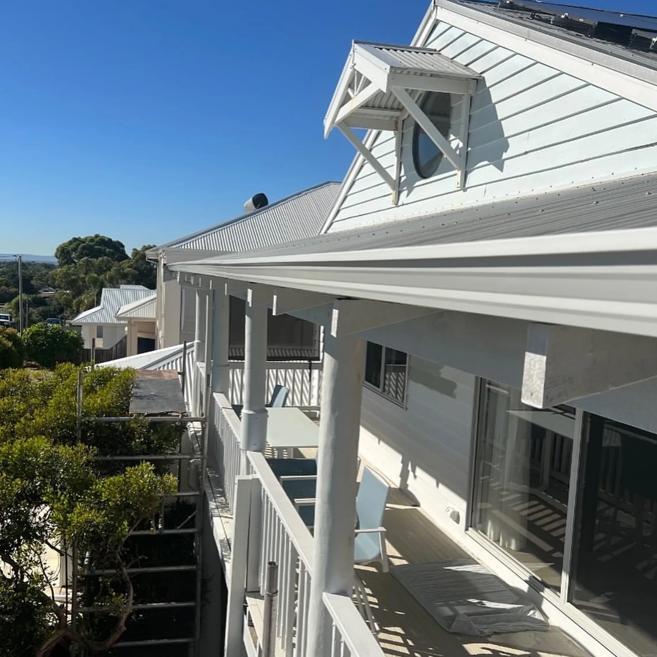 colorbond-style gutters and downpipes on home